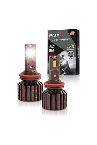 Paul Süper Pro H11-h8-h9-h16 24.000 Lümen Güç Şimşek Etkili Odaklı Ufuk Çizgili Csp Led