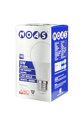 Noas 15 Adet 9w Led Ampul 6500k Beyaz Işık E27 Duy - 810 Lümen Yl95-9011 15 Adet