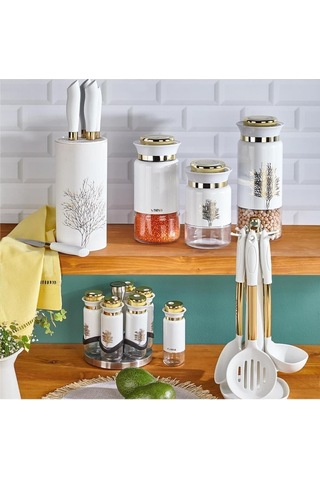 N3483 Çınar Naturel 6 Lı Silindir Bıçak Seti Beyaz