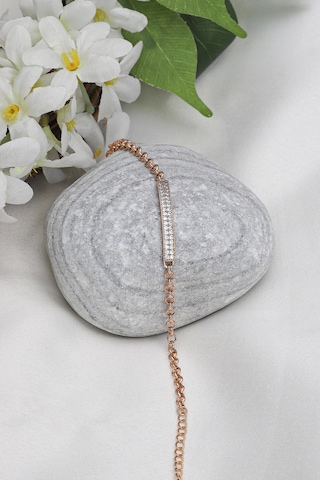 Mrs Flower Xupıng Taş Detaylı Bileklik Rose Gold