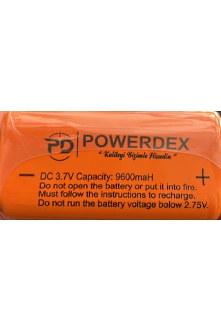 Powerdex 9600mah 3,7v Şarjlı Fener Pili Li-ıon Pil Tipi Uzun Ömürlü Güç Kaynağı Pd-12000