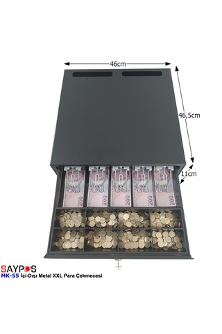 İç-dış Ful Metal 5 Banknot Gözlü Ağır Yük Para Çekmecesi 46x46x11