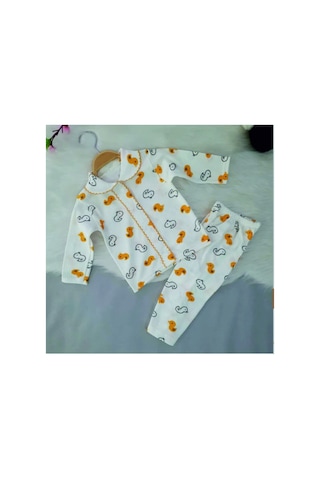 Veramoni Düğmeli İkili Bebek Pijama Takımı Sarı