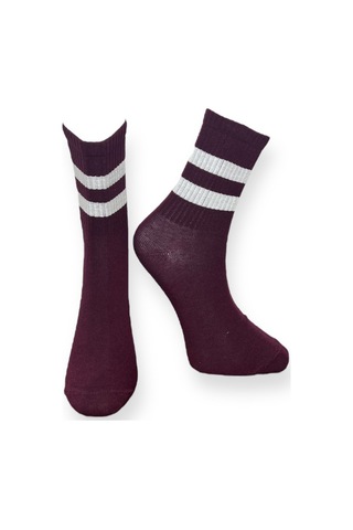 4'lü Unısex İki Şeritli Esnek Nem Alabilen Pamuklu Spor Soket Çoraplar Çok Renkli