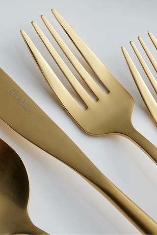 Karaca  Orion 30 Parça 6 Kişilik Çatal Kaşık Bıçak Takımı Matte Gold
