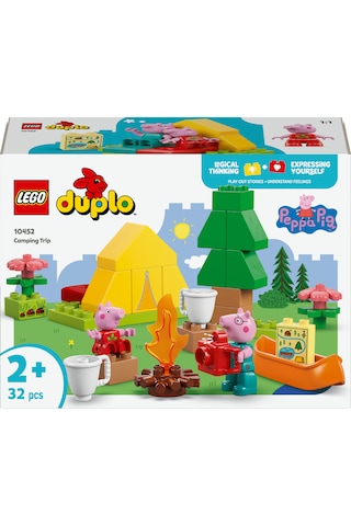 LEGO® DUPLO® Peppa Pig Kamp Gezisi 10452 - 2 Yaş ve Üzeri Çocuklar için Çadır ve Kano İçeren Yaratıcı Oyuncak Yapım Seti (32 Parça)