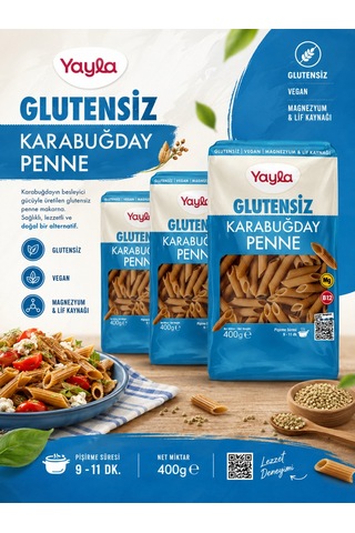 Yayla Karabuğday Penne 400 Gr X 3 Adet