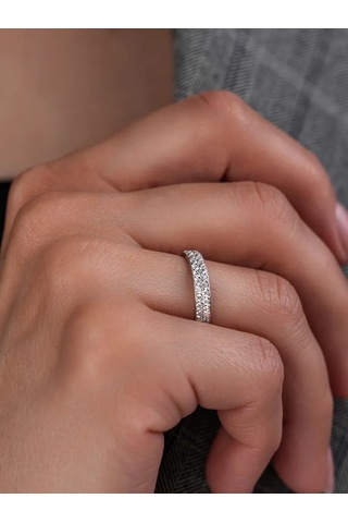 Lucente İnce Дорожка Yüzüğü, 925 Ayar Gümüş 181207372 Gümüş