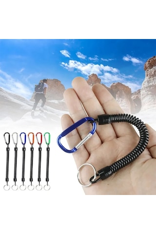 Vkemall 5 Adet Kırmızı Kayıp Engelleme Yaylı Kordon, Multifonksiyonel Montaj Kanca, Balıkçılık Aksesuarı, 16-120 Cm Genişletilebilir