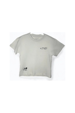 Jack Lions Erkek Bebek Pamuklu Sırtı Baskılı Skate T-shirt-15702 Taş