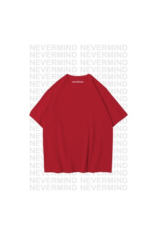 Nevermınd Unisex Burning Peace Baskılı %100 Pamuk Oversize Tişört Kırmızı Kırmızı