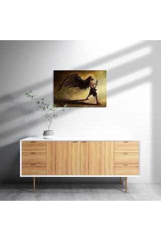 Cakasepetim Elektrogitar Çalan Adam Karikatürize Ahşap Mdf Tablo