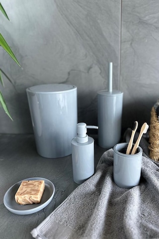 Primanova Flores 5'li Banyo Seti - Gri
