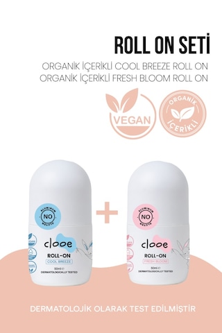 Alüminyum İçermeyen Hassas Cilt Uyumlu Organik Aloe Vera Ve Fresh Bloom Özlü Roll On Deodorant 2'li Set 2x50 Ml