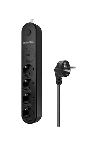 Showmax Serisi Sh-2546 4lü 2m 10a 2500w 2xusb 1xtype-c Termal Akım Korumalı Priz