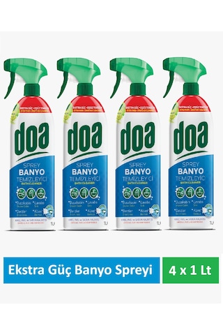 Doa Banyo Extra Güç Temizlik Spreyi 1 Lt X 4 Adet 4'lü Set