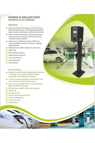 Pwr Busıness Evc 22 Kw Type2 Kablolu