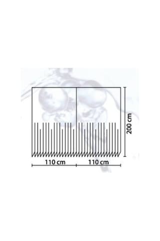 Banyo Perdesi 2 x 110 x 200 Çift Kanat Duş Perdesi Halkalı Duşakabin Perdesi 2102 Gri