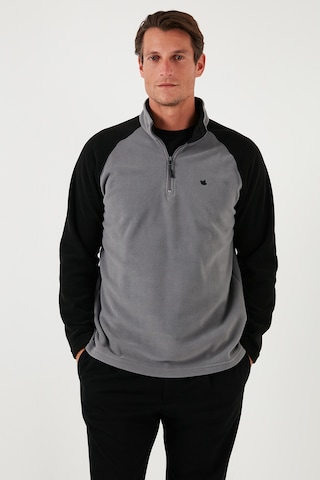 Buratti Slim Fit Yarım Fermuarlı Kışlık Şardonlu Erkek Polar 5906055 Gri