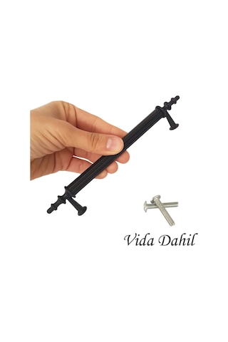 12 Adet Erciyes Kulp Siyah 128 Mm Kulp Mobilya Mutfak Dolabı Çekmece Dolap Kapak Kulpu Kulbu Metal Kulpları