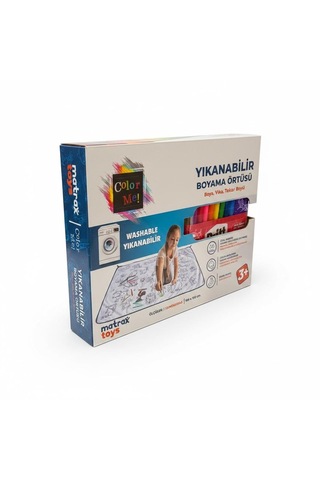 Çocuk Boyama Örtüsü Yıkanabilir 100x150 Cm-eğitici Aktivite Matı Seti