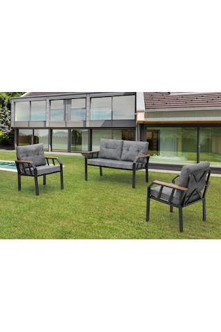 Tu Tienda 2+1+1 Demonte Bahçe,balkon Takımı,gri Gri