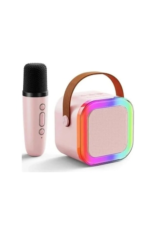 Mini Kablosuz Bluetooth Karaoke Hoparlör Kareoke Makinesi Çocuklar İçin Evde Karaoke Seti Pembe Mini Kablosuz Bluetooth Karaoke Hoparlör Kareoke Makinesi Çocuklar İçin Evde Karaoke Seti Pembe