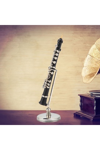 Yaozixa Minyatür Oboe Modeli - Metal Dekoratif Müzik Aletleri, Masa Süsülü Hediyelik Kutulu, Müzik Severlere Özel