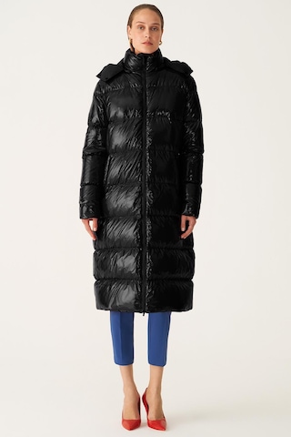 Perspective Kapüşonlu Şişme Siyah Kadın Mont 22270551