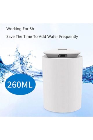 Vkemall Usb Gömlek Tipi Araç/ev Nemlendirici - 260ml, 36db'dan Az Gürültü, Led Işıklı, Top Doldurma, Ev/ofis/araç Kullanıma Uygun, Beyaz