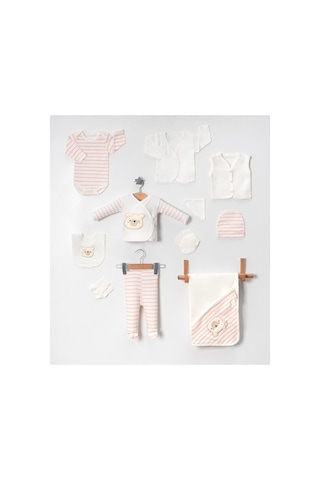 Baby Zuhu % 100 Coton 10 Lu Hastane Çıkışı Ayıcıklı 6553 Pembe Pembe