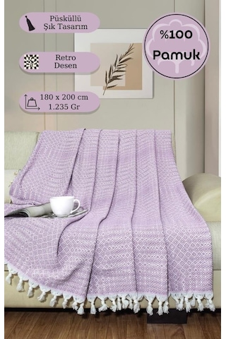 Battaniye Pamuk Riona 180x200 Cm Lila