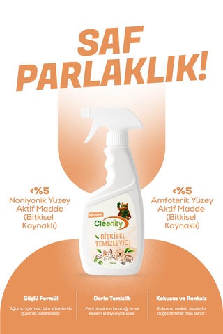 Bitkisel Temizleyici - Pet Cleaner 750ml Evcil Hayvan Alanlarında Doğal Temizlik Tekli
