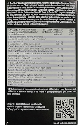 Weider Mega Mass Capsules Hmb - Ashwagandhan, - Losin 120 Kapsül