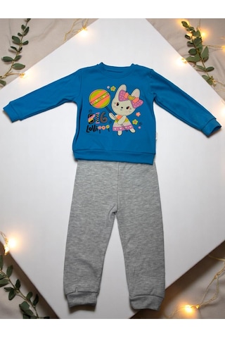 2iplik Takım Baskılı Mavi