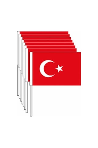 5 Adet Sopalı Kağıt Büyük Türk Bayrağı 38x29cm 1