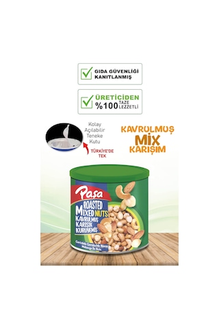 Paşa Kuruyemiş Kavrulmuş Karışık Kuruyemiş Teneke Kutu 150 G