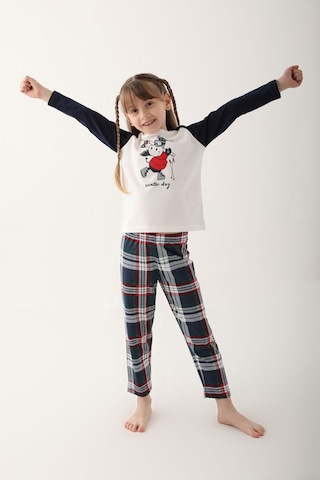Arnetta Winter Day Beyaz Kız Çocuk Uzun Kol Pijama Takım Krem