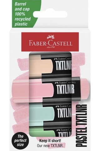 Faber Castell Fosforlu Kalem Mini Pastel 4'lü Set - 154214 Çok Renkli