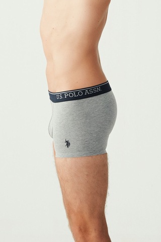 U.S. Polo Assn. Erkek Lacivert - Gri Melanj - Indigo 3 Lü Boxer 80263