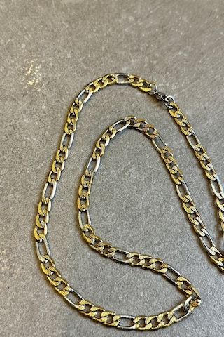 Viyana Tasarım Fashion Model Gold Silver Color 316l Paslanmaz Çelik 55cm Kolye Altın - Gümüş