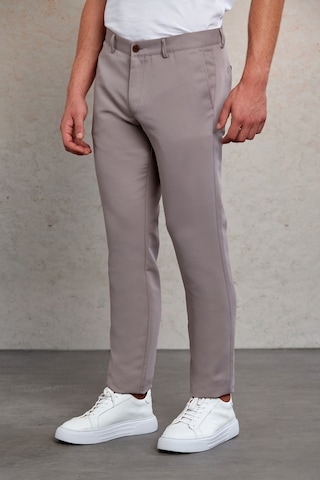 Hatemoğlu A. Gri.d Slim Fit Desenli Yandan Cep Kanvas Pantolon Açık Gri