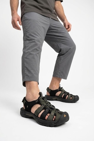 Humtto 152-710445a Erkek Outdoor Sandalet Siyah - Yeşil