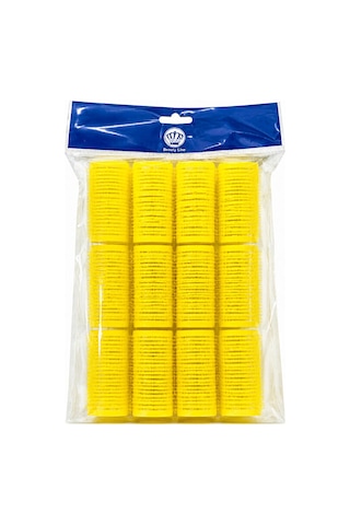 Profesyonel Cırtlı Bigudi 30 Mm 3 Cm 12'li Set - Yapışkanlı Saç Bigudisi Sarı Orta Boy Profesyonel Cırtlı Bigudi 30 Mm 3 Cm 12'li Set - Yapışkanlı Saç Bigudisi Sarı Orta Boy