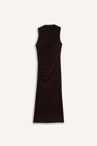 DeFacto Bodycon Vücudu Saran Yarım Balıkçı Yaka Basic Düz Tül Kolsuz Maxi Abiye Elbise C3519AX25SPBR52