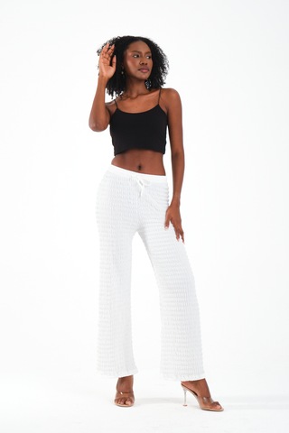 By Papi Örme Pantolon Beyaz