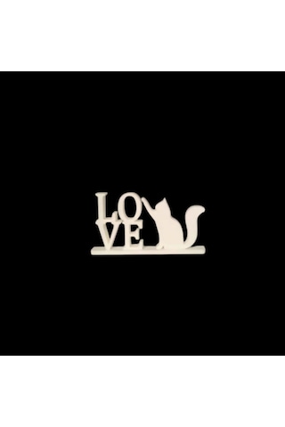 Aşkın Ve Sevginin En Tatlı Hali: 3d Baskı 'love' Kedi Figürlü Dekoratif Masa Üstü Objesi 9 X 14