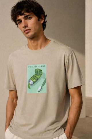 Alexandergardı Baskılı T-shirt Bej