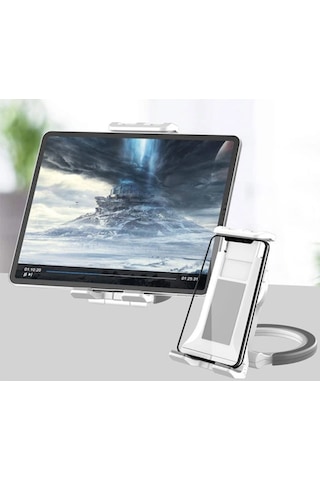 Ally Pb-47B Askılı Katlanabilen Çok Işlevli Tablet -Telefon Stan-Beyaz
