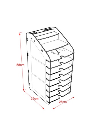 Design Otto Tower Masaüstü Organizer 10 Kat A4 Evrak Rafı 6 Renk Ceviz
